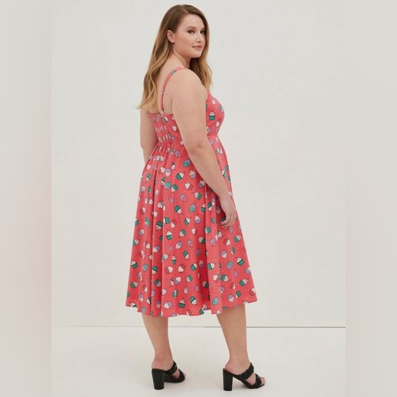 Torrid Pink Midi Dress with Ice Cream Print - Picture 2 of 5